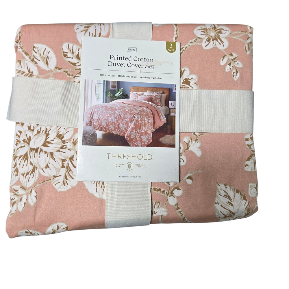 Threshold Blush Floral Duvet Cover Set